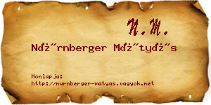 Nürnberger Mátyás névjegykártya